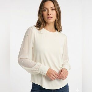Generation Love Melina Pearl Top NWT Off White Cream Size M, H21273